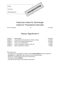 Musterlösung - am Institut für Theoretische Informatik, Algorithmik II