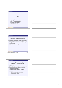 Java Warum Programmierung?