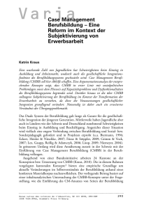 Case Management Berufsbildung - Schweizerische Zeitschrift für