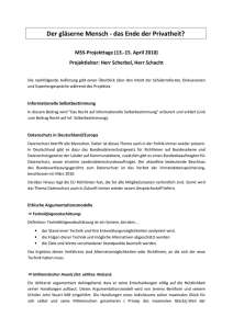Der gl&auml;serne Mensch - das Ende der Privatheit?
