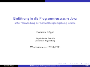 Einführung in die Programmiersprache Java