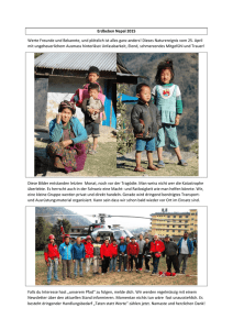 Erdbeben Nepal 2015 Werte Freunde und Bekannte, und plötzlich