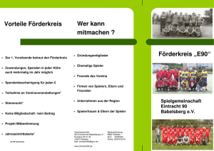 Projekt 1 Kilometergeld - Eintracht 90 Babelsberg
