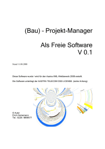 (Bau) – Projekt-Manager Als Freie Software V 0.1 - hman