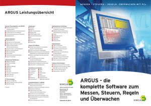 ARGUS – die komplette Software zum Messen, Steuern, Regeln und