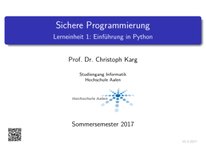 Einführung in Python - Prof. Dr. Christoph Karg