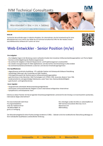 Web-Entwickler - Senior Position (m/w)