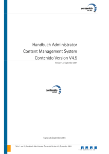 Handbuch Administrator Content Management System Contenido