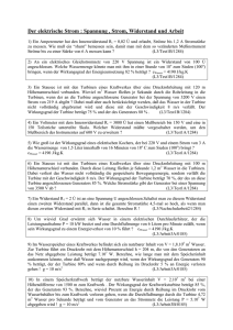 Der elektrische Strom : Spannung , Strom, Widerstand und Arbeit