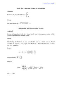 Länge eines Vektors und Abstand von zwei Punkten Aufgabe 1