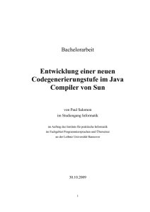 Entwicklung einer neuen Codegenerierungstufe im Java Compiler