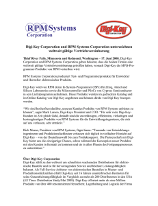 Digi-Key Corporation und RPM Systems Corporation unterzeichnen