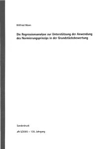 Die Regressionsanalyse zur Unterstützung der Anwendung des