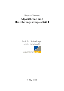 Algorithmen und Berechnungskomplexitaet I