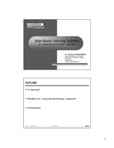 Web-Based Learning Systems - Communication and Distributed