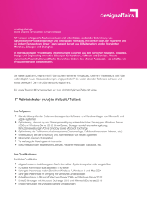 IT Administrator (m/w) in Vollzeit / Teilzeit