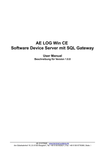 AE LOG Win CE Software Device Server mit SQL Gateway