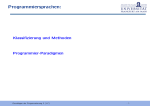 Programmiersprachen - Informatik @ Uni Frankfurt