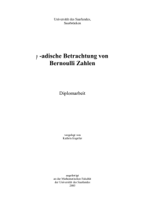 p-adische Betrachtung von Bernoulli Zahlen