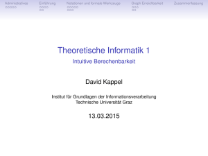 Theoretische Informatik 1 - Institut für Grundlagen der