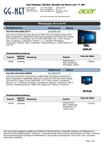 Sonderposten Acer Desktops, AllInOne, Bundles und Server