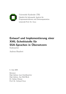 Entwurf und Implementierung einer XML