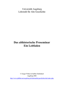 Das althistorische Proseminar Ein Leitfaden - OPUS Augsburg