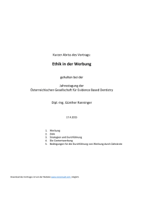 Ethik in der Werbung - Ranninger Consult GmbH