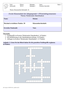 Zweite Klassenarbeit der Jahrgangsstufe 1