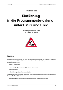 in die Programmentwicklung unter Linux und Unix Einführung