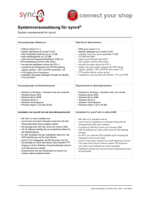 Systemvoraussetzung für sync4®