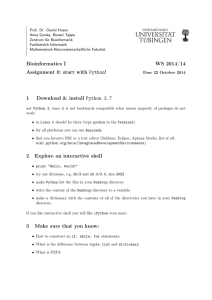 Bioinformatics I WS 2014/14 Assignment 0: start with Python! 1