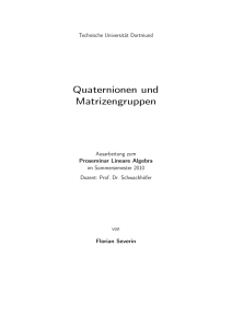 Quaternionen und Matrizengruppen