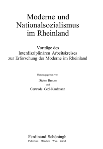Moderne und Nationalsozialismus im Rheinland