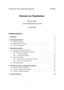 Einsatz von Replikation - Technische Universität Kaiserslautern