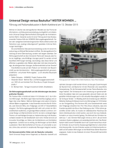 Universal Design versus Baukultur? WEITER WOHNEN …