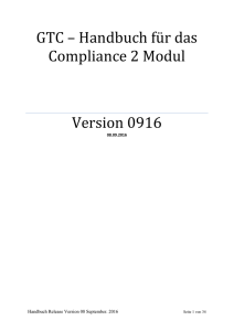 GTC – Handbuch für das Compliance 2 Modul Version 0916
