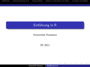 Einführung in R - Fachbereich Mathematik und Statistik