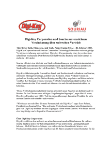 Digi-Key Corporation und Souriau unterzeichnen Vereinbarung