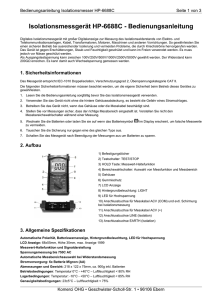 Isolationsmesser HP-6688C Bedienungsanleitung