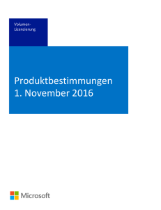 Produktbestimmungen vom November 2016