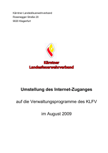 Umstellung des Internet-Zuganges auf die Verwaltungsprogramme