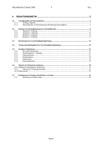 Physikalische Chemie 2003 T Fos Seite 1 4 REAKTIONSKINETIK