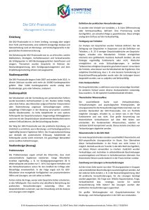 Management Summary GKV-Praxisstudie - KV