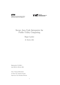 Secure Java Code Interpreter for Public Utility Computing