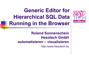 Generic Editor for Hierarchical SQL Data Running in the Browser