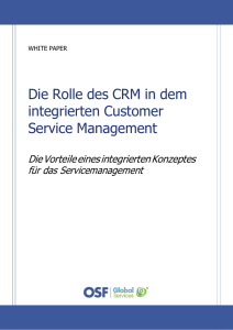 Die Rolle des CRM in dem integrierten Customer Service