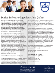 Senior Software-Ingenieur Java (w/m)