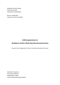 Selbstorganisation in drahtlosen Ad-Hoc Multi