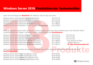 Windows Server 2016 Produktberater Systembuilder